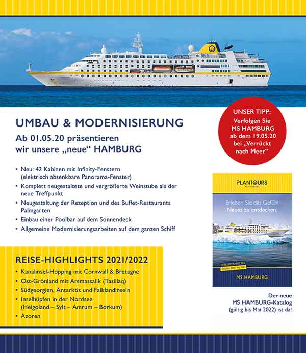 MS Hamburg nach Werftaufenthalt und Renovierung - Plantours