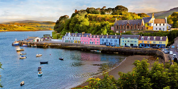 view on Portree, Isle of Skye, Scotland